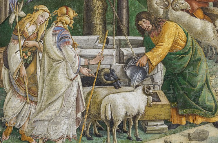 Detajl freske Dogodki iz Mojzesovega življenja