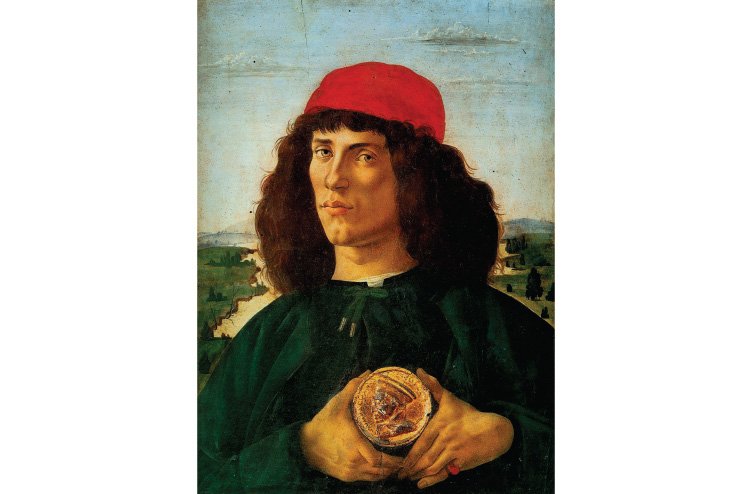 Portret moža z medaljo, ok. 1473-1474, tempera na panelu
