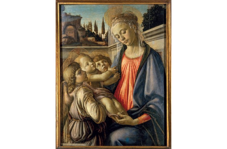 Madona in otrok z dvema angeloma, panel, 1468−1469