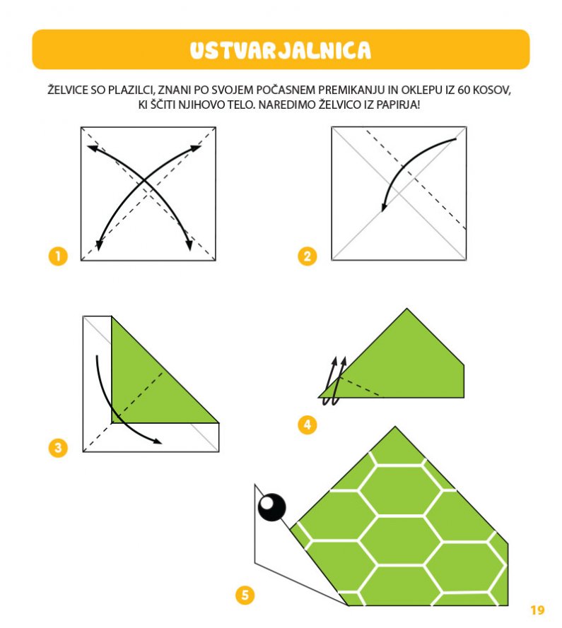 Ustvarjalnica - origami želva